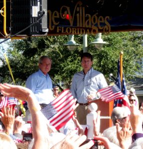 Gary Lester introduces former President George W. Bush at an event in 2011 at Lake Sumter Landing.