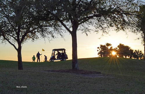 Golfers enjoying the first hole of Truman Executive Golf Course