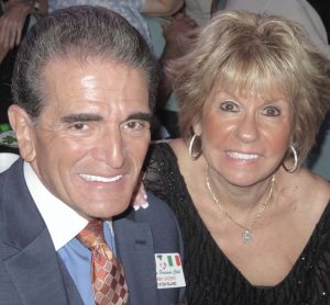 Jerry and Annette Vicenti work hard to make the Paisans Club entertainment a success.