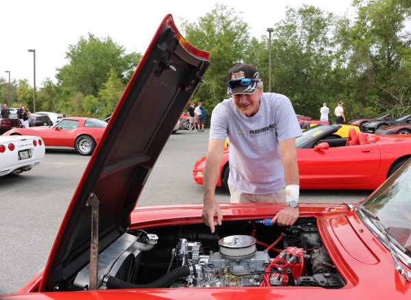 John Edwards of the Village of Hadley shows off his 1959 Corvette.
