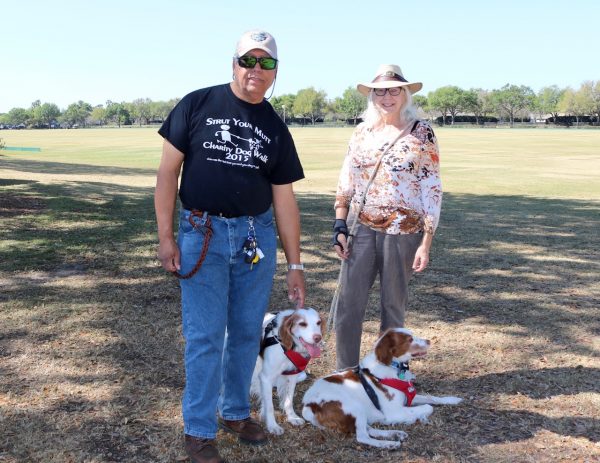 Mingo and Ranger with their owners Tony and Susan Versley of the Village of Amelia have supported Strut Your Mutt through the years.