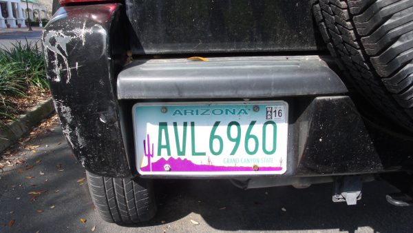 The tag on the vehicle's Arizona license plate expired in March 2016.