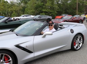 Village of Piedmont resident Mike White behind the wheel of his Vette.