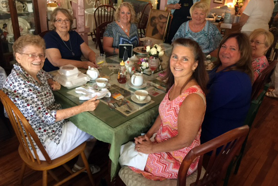 A group of Villagers Tuesday at Polly's Pantry, one of the most popular tearooms near The Villages.