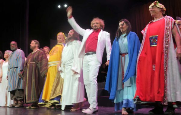 Alex Santoriello center and the cast of "Jesus Christ Superstar" takes a bow.