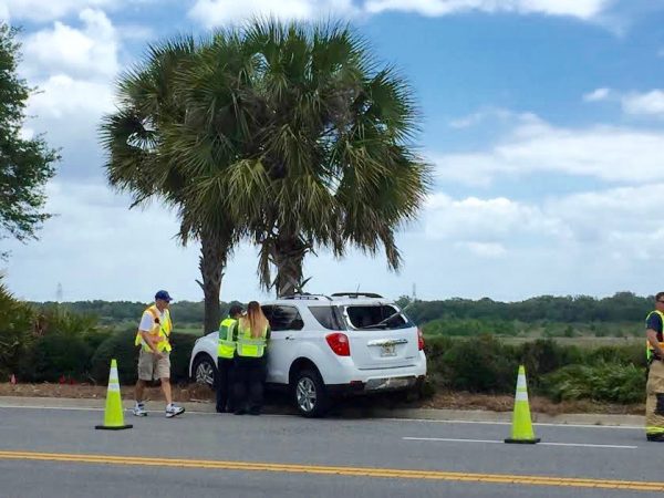 Emergency personnel were on the scene of an accident Monday afternoon on the Morse Boulevard bridge at Lake Sumter.