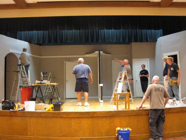 Members of the Villages Theater Company have been building the set for Lend Me a Tenor.