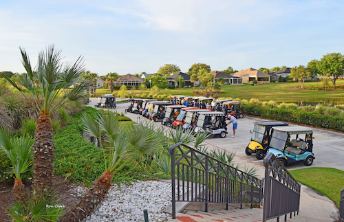 Morning golfers arrive at Havana Country Club in The Villages