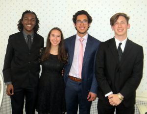 Scholarship winners, from left, Marques Rudd, Emily Febo, Jorge Gauvin, and Ryan Gamerino