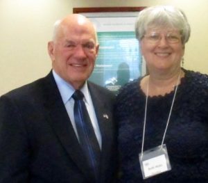 Supervisor of Elections Alan Hays with LWV President Beth Hicks.