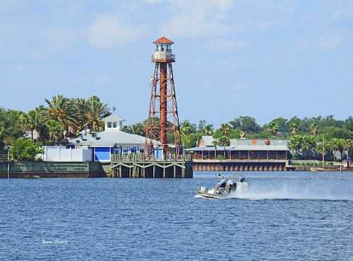 An airboat zips across Lake Sumter in The Villages