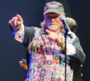 Beach Boy Mike Love on stage at The Sharon last December. The band is back there on Friday.