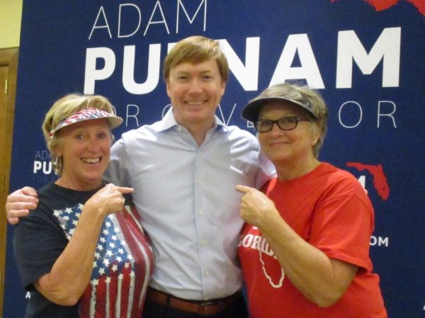 Jan Morison and Sherrie Hyer with candidate Adam Putnam.