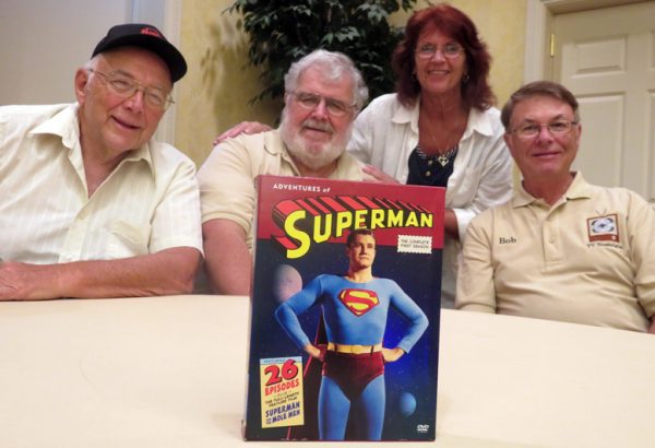 Members of The Villages TV Nostalgia Club watched a Superman DVD. Members from left Ed Carr Stu Sachs Marian Drummond and Bob Schlenk.