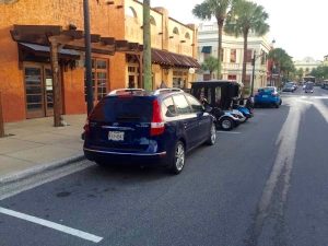 Parked backwards at Spanish Springs Town Square.
