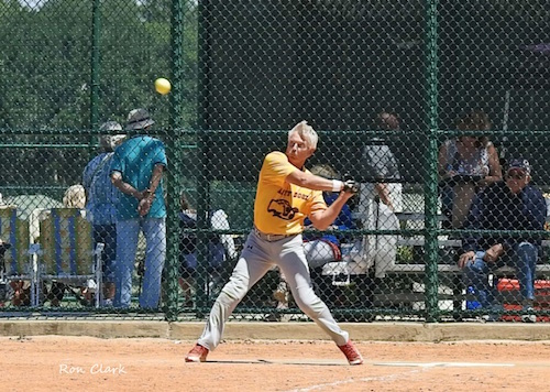 Playing softball at the Florida Half-Century tournament over the weekend