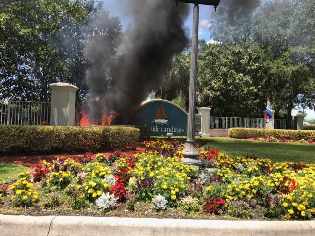 Smoke and flames were spotted coming from Lakeside Landings. (Ron Clark photo)