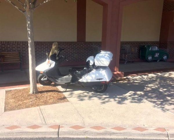This scooter was on the sidewalk at the Publix in Southern Trace.