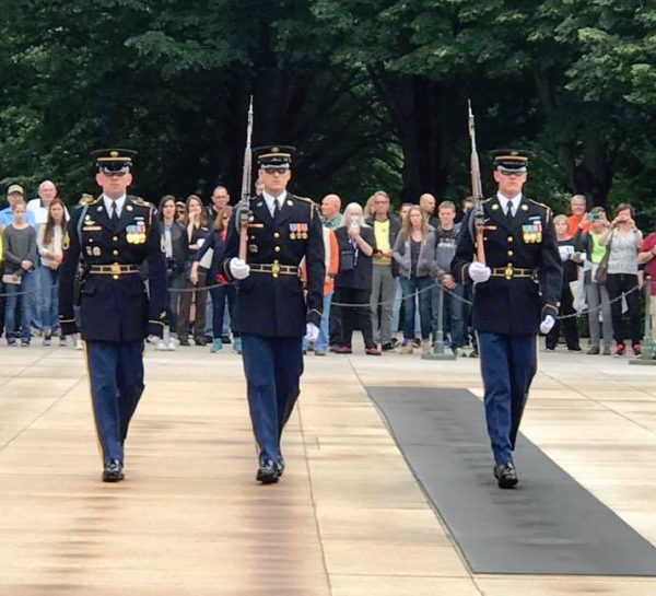 Those traveling on Villages Honor Flight paid a visit to the Tomb of the Unknown Soldier.