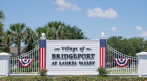 Village of Bridgeport decorated for Memorial Day in The Villages