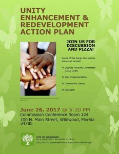 A meeting on the Unity Enhancement & Redevelopment Plan is set for June 26 in Wildwood.
