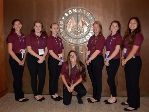 Rachel Buress, Jayme Miller, Payton Possehl, Dariyen Varner, Stephanie Mathiasen, Jenna Marcy and Kathy Nguyen, from left, Not pictured but attending Girls State was Tiffany Liu. 