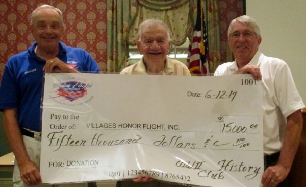 Villages Honor Flight president Richard McClintock, Don Goldstein and Peter Tetrault.