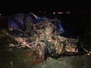 Rogelio Ramirez's Hyundai Accent following the crash 