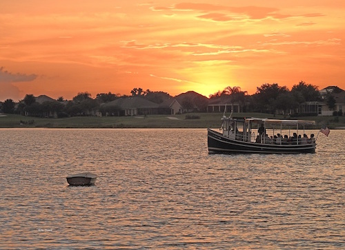 A sunset cruise on Lake Sumter in The Villages