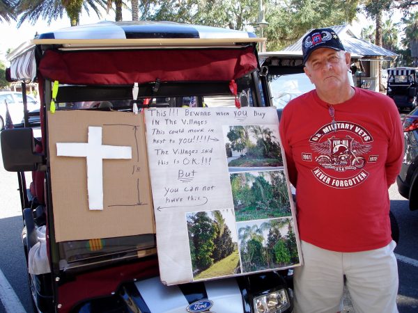 Craig Bonifant took his protest to Lake Sumter Landing.