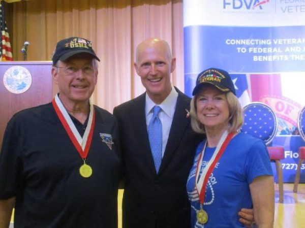 Don and Nancy Fraser with Gov. Scott.