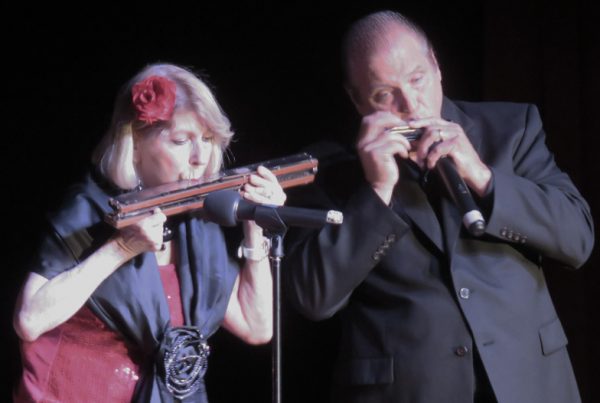 Valerie and Phil Caltabelotta teamed up for a harmonica duet.