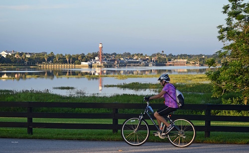 Early morning bike ride around Lake Sumter in The Villages