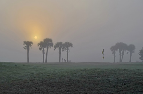 Foggy sunrise over Mangrove Executive Golf Course in The Villages