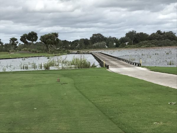 High waters at hole #17 at Tierra del Sol
