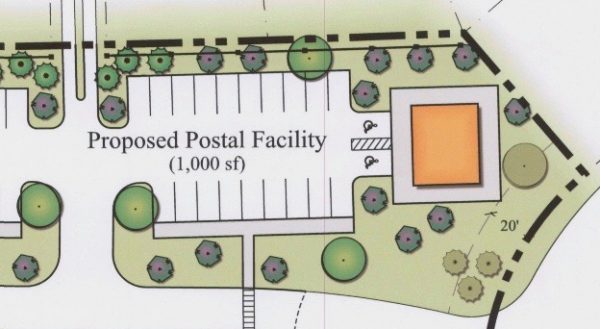 The proposed postal facility at La Plaza Grande North.