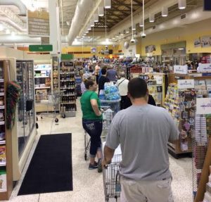 Shoppers on Wednesday morning at Publix in The Villages.