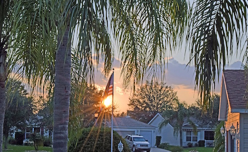 Sunset over the Village of Lynnhaven in The Villages