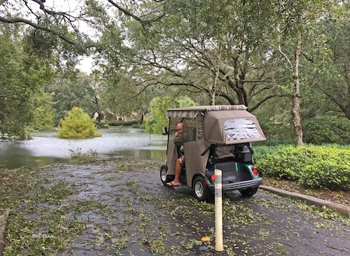 Villages Rex Shriver stranded at golf cart bridge entrance
