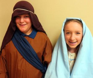 Jared Lopez and Nina DeBlasio played the roles of Mary and Joseph