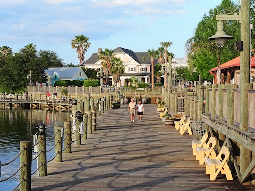 An evening stroll on the boardwalk in The Villages. - Villages-News.com