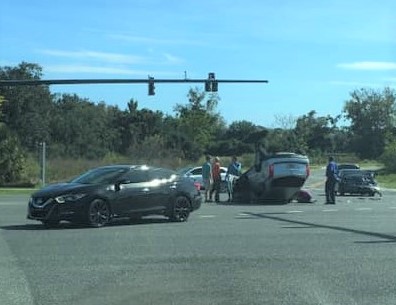 intersection crash leesburg two flips hurt busy vehicle over villages hwy hollow sleepy rollover afternoon sent wednesday road