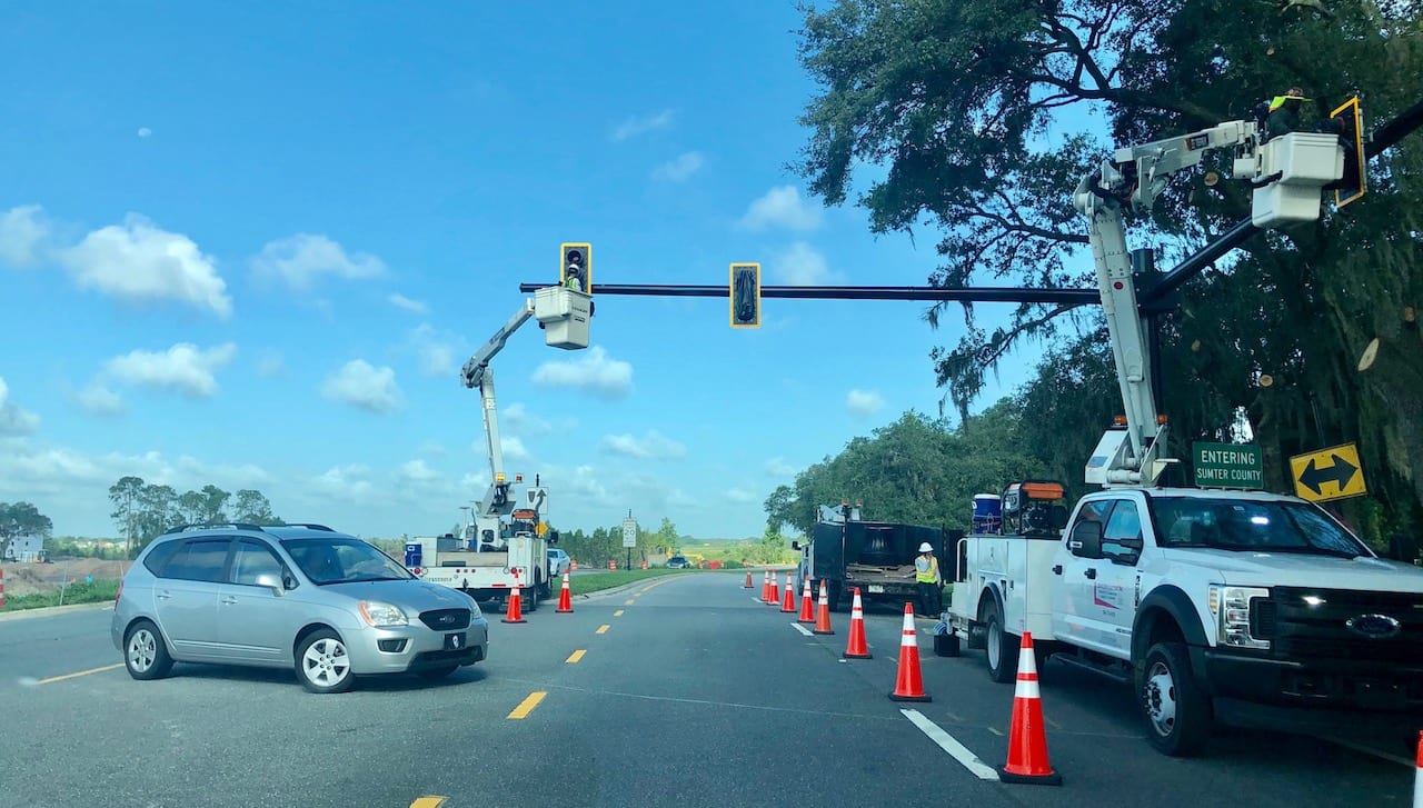 Traffic signal installed on County Road 466 to accommodate massive ...