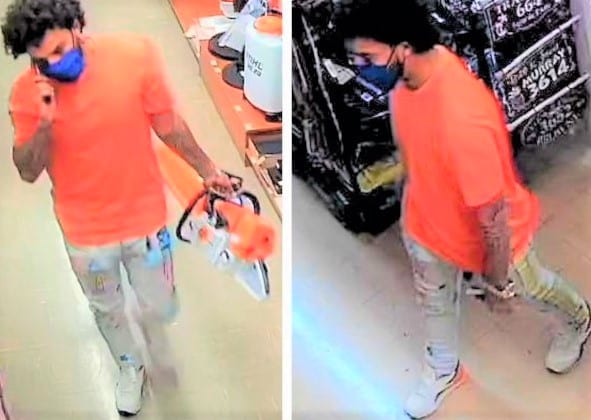 Wildwood police searching for bandit who ripped off chainsaw from hardware store