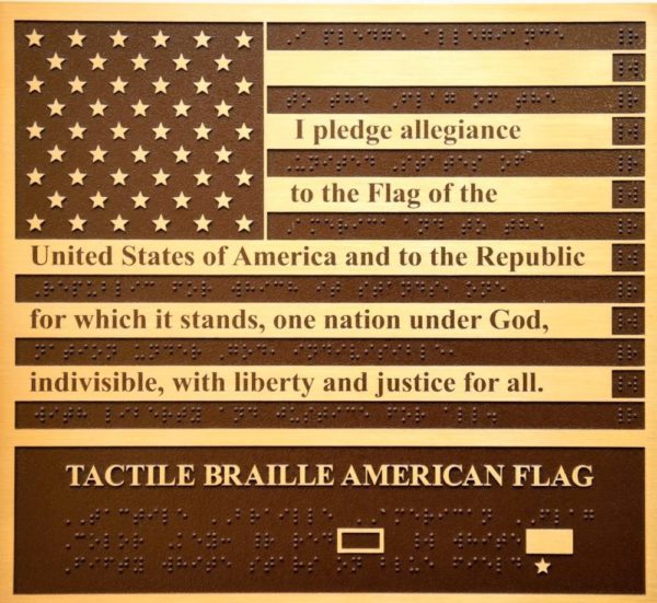 Daughters of the American Revolution Bronze Braille Flag monument for Florida National Cemetery