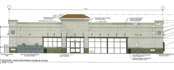 Documents indicate the developer plans to use elements of the Mediterranean and Mission styles in the design of the new 7 Eleven building.