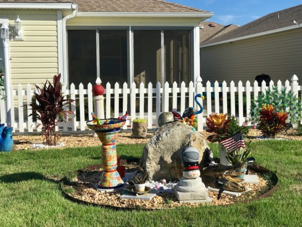 A number of lawn ornaments are on display at this home at 1399 Viola Court in the Leyton Villas