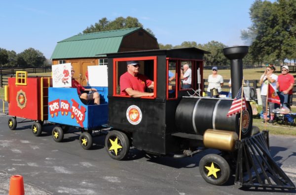 The Marine Corps Leagues Toys for Tots train captured the imaginations of many paradegoers