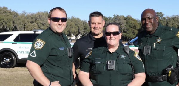 Explorer advisors from the left Deputy Jacob Holloway Deputy Rob Hansen Deputy Holly Eckstein and Lt. Lawrence Wynn