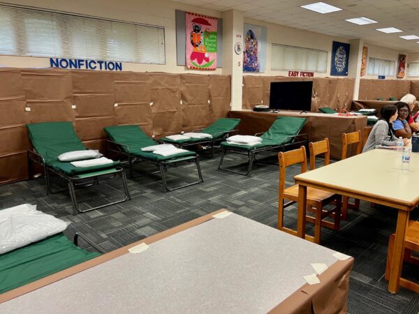 The library at The Villages Elementary of Lady Lake transformed into medical center